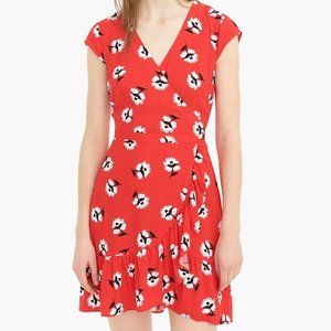 J. Crew Mini Wrap Dress - Red